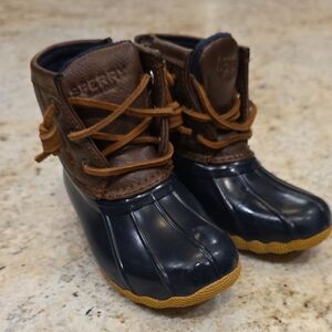Sperry Kids Dark Blue and Brown Boots